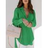 imagesiliteelon Womens Button Down Shirts Dress Shirts Long Sleeve Blouses V Neck Solid Casual Tunics Tops with PocketsSpring Green