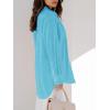 imagesiliteelon Womens Button Down Shirts Dress Shirts Long Sleeve Blouses V Neck Solid Casual Tunics Tops with PocketsTo Baby Blue