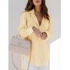imagesiliteelon Womens Button Down Shirts Dress Shirts Long Sleeve Blouses V Neck Solid Casual Tunics Tops with PocketsYellow