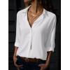 imagesiliteelon Womens Button Down Shirts Dress Shirts Long Sleeve Wrinkle Free Collared Work Office Solid Blouses TopsA White