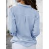 imagesiliteelon Womens Button Down Shirts Dress Shirts Long Sleeve Wrinkle Free Collared Work Office Solid Blouses TopsBe Light Blue