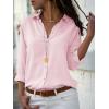 imagesiliteelon Womens Button Down Shirts Dress Shirts Long Sleeve Wrinkle Free Collared Work Office Solid Blouses TopsBf Light Pink