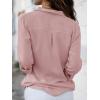 imagesiliteelon Womens Button Down Shirts Dress Shirts Long Sleeve Wrinkle Free Collared Work Office Solid Blouses TopsG Pink