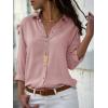 imagesiliteelon Womens Button Down Shirts Dress Shirts Long Sleeve Wrinkle Free Collared Work Office Solid Blouses TopsG Pink