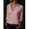 imagesiliteelon Womens Button Down Shirts Dress Shirts Long Sleeve Wrinkle Free Collared Work Office Solid Blouses TopsG Pink