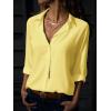 imagesiliteelon Womens Button Down Shirts Dress Shirts Long Sleeve Wrinkle Free Collared Work Office Solid Blouses TopsH Yellow