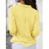 imagesiliteelon Womens Button Down Shirts Dress Shirts Long Sleeve Wrinkle Free Collared Work Office Solid Blouses TopsH Yellow