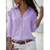 imagesiliteelon Womens Button Down Shirts Dress Shirts Long Sleeve Wrinkle Free Collared Work Office Solid Blouses TopsI Lilac