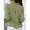 imagesiliteelon Womens Button Down Shirts Dress Shirts Long Sleeve Wrinkle Free Collared Work Office Solid Blouses TopsJ Green