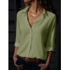 imagesiliteelon Womens Button Down Shirts Dress Shirts Long Sleeve Wrinkle Free Collared Work Office Solid Blouses TopsJ Green