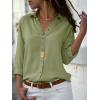 imagesiliteelon Womens Button Down Shirts Dress Shirts Long Sleeve Wrinkle Free Collared Work Office Solid Blouses TopsJ Green