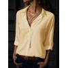 imagesiliteelon Womens Button Down Shirts Dress Shirts Long Sleeve Wrinkle Free Collared Work Office Solid Blouses TopsK Beige