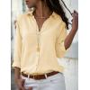 imagesiliteelon Womens Button Down Shirts Dress Shirts Long Sleeve Wrinkle Free Collared Work Office Solid Blouses TopsK Beige