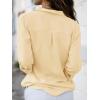 imagesiliteelon Womens Button Down Shirts Dress Shirts Long Sleeve Wrinkle Free Collared Work Office Solid Blouses TopsK Beige