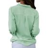 imagesiliteelon Womens Button Down Shirts Dress Shirts Long Sleeve Wrinkle Free Collared Work Office Solid Blouses TopsSage Green