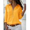 imagesiliteelon Womens Button Down Shirts Dress Shirts Long Sleeve Wrinkle Free Collared Work Office Solid Blouses TopsSunflower Yellow