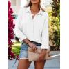 imagesiliteelon Womens Button Down Shirts Solid Dress Shirts Long Sleeve Flowy Collared Work Office Business Blouses Chiffon TopsAll White