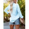 imagesiliteelon Womens Button Down Shirts Solid Dress Shirts Long Sleeve Flowy Collared Work Office Business Blouses Chiffon TopsBa Light Blue