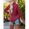 imagesiliteelon Womens Button Down Shirts Solid Dress Shirts Long Sleeve Flowy Collared Work Office Business Blouses Chiffon TopsBa Wine Red