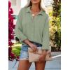 imagesiliteelon Womens Button Down Shirts Solid Dress Shirts Long Sleeve Flowy Collared Work Office Business Blouses Chiffon TopsC Olive Green