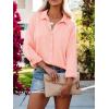 imagesiliteelon Womens Button Down Shirts Solid Dress Shirts Long Sleeve Flowy Collared Work Office Business Blouses Chiffon TopsCa Peach