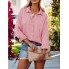 imagesiliteelon Womens Button Down Shirts Solid Dress Shirts Long Sleeve Flowy Collared Work Office Business Blouses Chiffon TopsCamel Pink