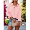 imagesiliteelon Womens Button Down Shirts Solid Dress Shirts Long Sleeve Flowy Collared Work Office Business Blouses Chiffon TopsPink