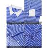imagesiliteelon Womens Cotton Button Down Shirts Striped Dress Shirts Pinstripes Long Sleeve Collared Blouses Colorblock TopsA Blue Striped