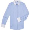 imagesiliteelon Womens Cotton Button Down Shirts Striped Dress Shirts Pinstripes Long Sleeve Collared Blouses Colorblock TopsAll Blue White Pinstripe