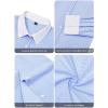 imagesiliteelon Womens Cotton Button Down Shirts Striped Dress Shirts Pinstripes Long Sleeve Collared Blouses Colorblock TopsAll Blue White Pinstripe