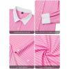 imagesiliteelon Womens Cotton Button Down Shirts Striped Dress Shirts Pinstripes Long Sleeve Collared Blouses Colorblock TopsAll Pink Striped