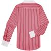 imagesiliteelon Womens Cotton Button Down Shirts Striped Dress Shirts Pinstripes Long Sleeve Collared Blouses Colorblock TopsAll Wine Red Striped