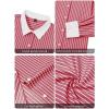 imagesiliteelon Womens Cotton Button Down Shirts Striped Dress Shirts Pinstripes Long Sleeve Collared Blouses Colorblock TopsAll Wine Red Striped