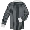 imagesiliteelon Womens Cotton Button Down Shirts Striped Dress Shirts Pinstripes Long Sleeve Collared Blouses Colorblock TopsB Black Striped