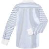 imagesiliteelon Womens Cotton Button Down Shirts Striped Dress Shirts Pinstripes Long Sleeve Collared Blouses Colorblock TopsB Blue and White