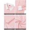 imagesiliteelon Womens Cotton Button Down Shirts Striped Dress Shirts Pinstripes Long Sleeve Collared Blouses Colorblock TopsB Light Pink Striped