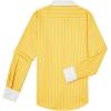 imagesiliteelon Womens Cotton Button Down Shirts Striped Dress Shirts Pinstripes Long Sleeve Collared Blouses Colorblock TopsB Yellow Striped