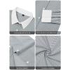 imagesiliteelon Womens Cotton Button Down Shirts Striped Dress Shirts Pinstripes Long Sleeve Collared Blouses Colorblock TopsBlack and White