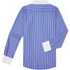imagesiliteelon Womens Cotton Button Down Shirts Striped Dress Shirts Pinstripes Long Sleeve Collared Blouses Colorblock TopsDeep Blue Striped