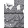 imagesiliteelon Womens Cotton Button Down Shirts Striped Dress Shirts Pinstripes Long Sleeve Collared Blouses Colorblock TopsDeep Gray Striped