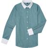 imagesiliteelon Womens Cotton Button Down Shirts Striped Dress Shirts Pinstripes Long Sleeve Collared Blouses Colorblock TopsGreen Pinstripe