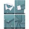 imagesiliteelon Womens Cotton Button Down Shirts Striped Dress Shirts Pinstripes Long Sleeve Collared Blouses Colorblock TopsGreen Pinstripe