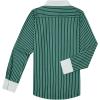 imagesiliteelon Womens Cotton Button Down Shirts Striped Dress Shirts Pinstripes Long Sleeve Collared Blouses Colorblock TopsGreen Striped
