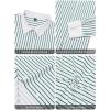 imagesiliteelon Womens Cotton Button Down Shirts Striped Dress Shirts Pinstripes Long Sleeve Collared Blouses Colorblock TopsGreen and White