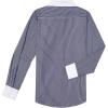imagesiliteelon Womens Cotton Button Down Shirts Striped Dress Shirts Pinstripes Long Sleeve Collared Blouses Colorblock TopsNavy Blue Pinstripe