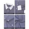 imagesiliteelon Womens Cotton Button Down Shirts Striped Dress Shirts Pinstripes Long Sleeve Collared Blouses Colorblock TopsNavy Blue Pinstripe
