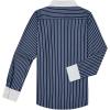 imagesiliteelon Womens Cotton Button Down Shirts Striped Dress Shirts Pinstripes Long Sleeve Collared Blouses Colorblock TopsNavy Blue Striped