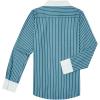 imagesiliteelon Womens Cotton Button Down Shirts Striped Dress Shirts Pinstripes Long Sleeve Collared Blouses Colorblock TopsPeacock Green Striped