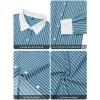 imagesiliteelon Womens Cotton Button Down Shirts Striped Dress Shirts Pinstripes Long Sleeve Collared Blouses Colorblock TopsPeacock Green Striped