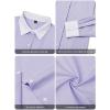 imagesiliteelon Womens Cotton Button Down Shirts Striped Dress Shirts Pinstripes Long Sleeve Collared Blouses Colorblock TopsPurple Pinstripe